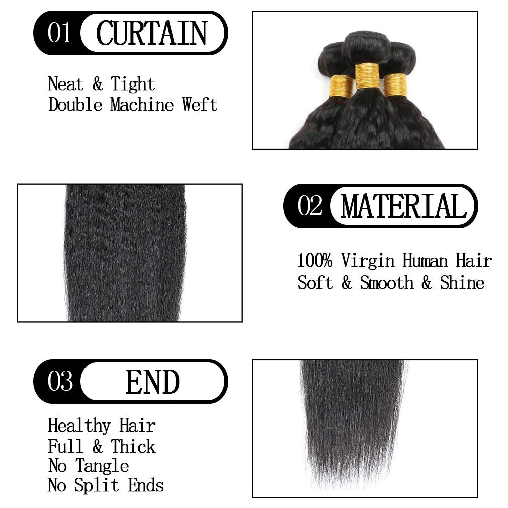 Yaki Straight Virgin Human Hair Bundles