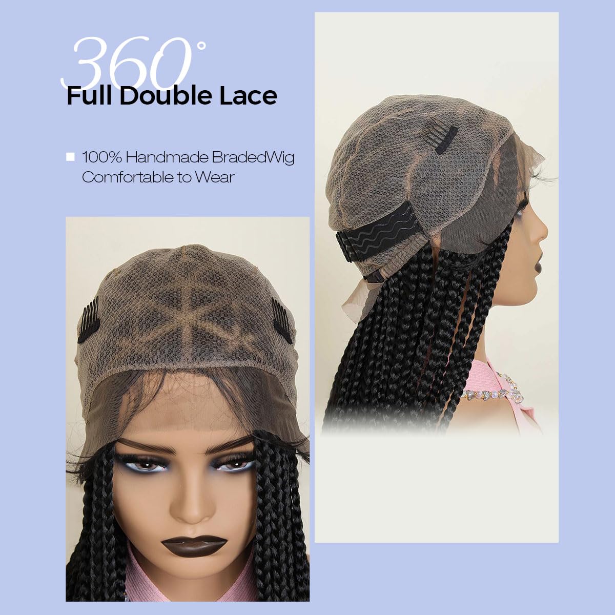 36 inch Box Braided Wig for Black Women