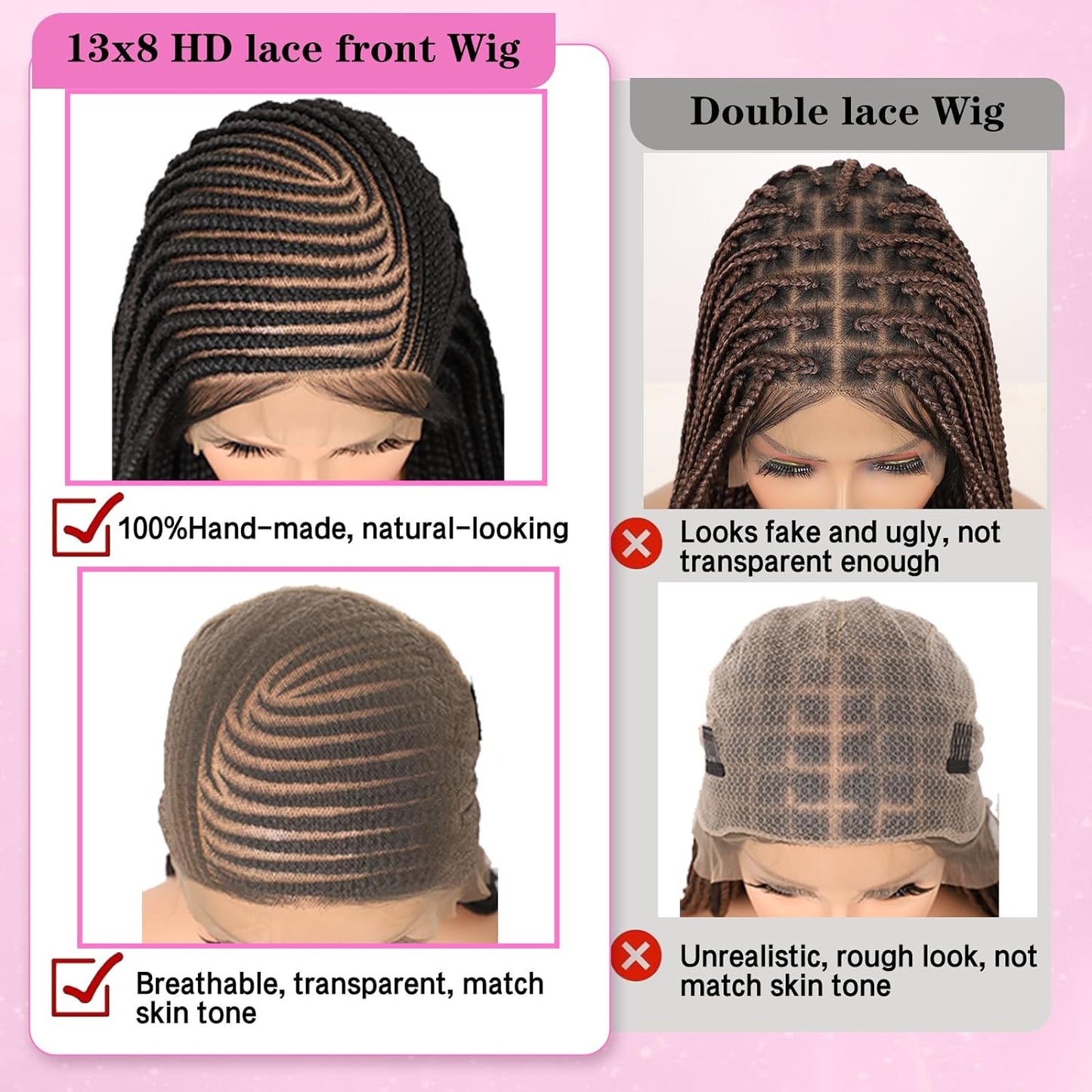 Cornrow Knotless Braided Wig