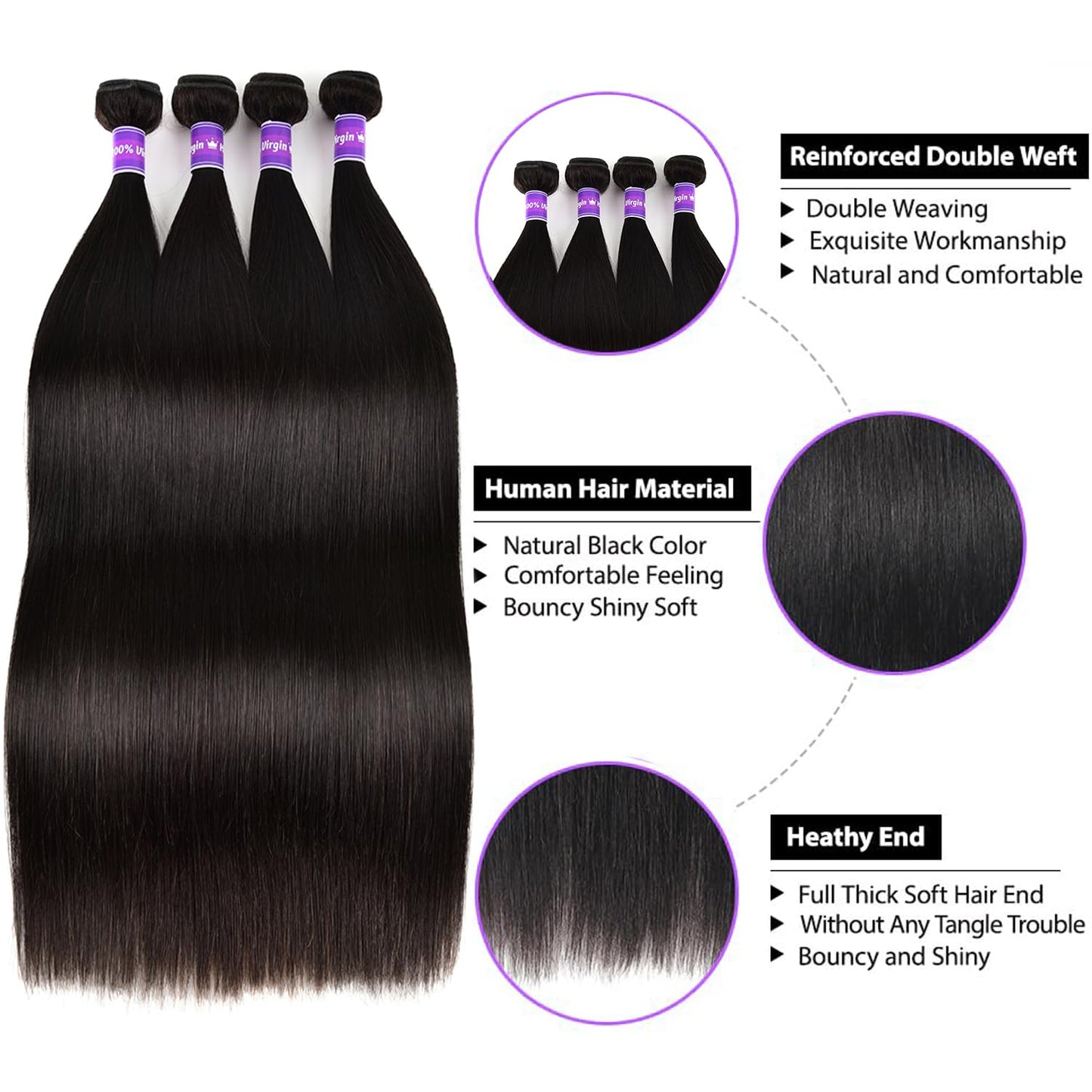 10A Virgin Human Hair Bundles