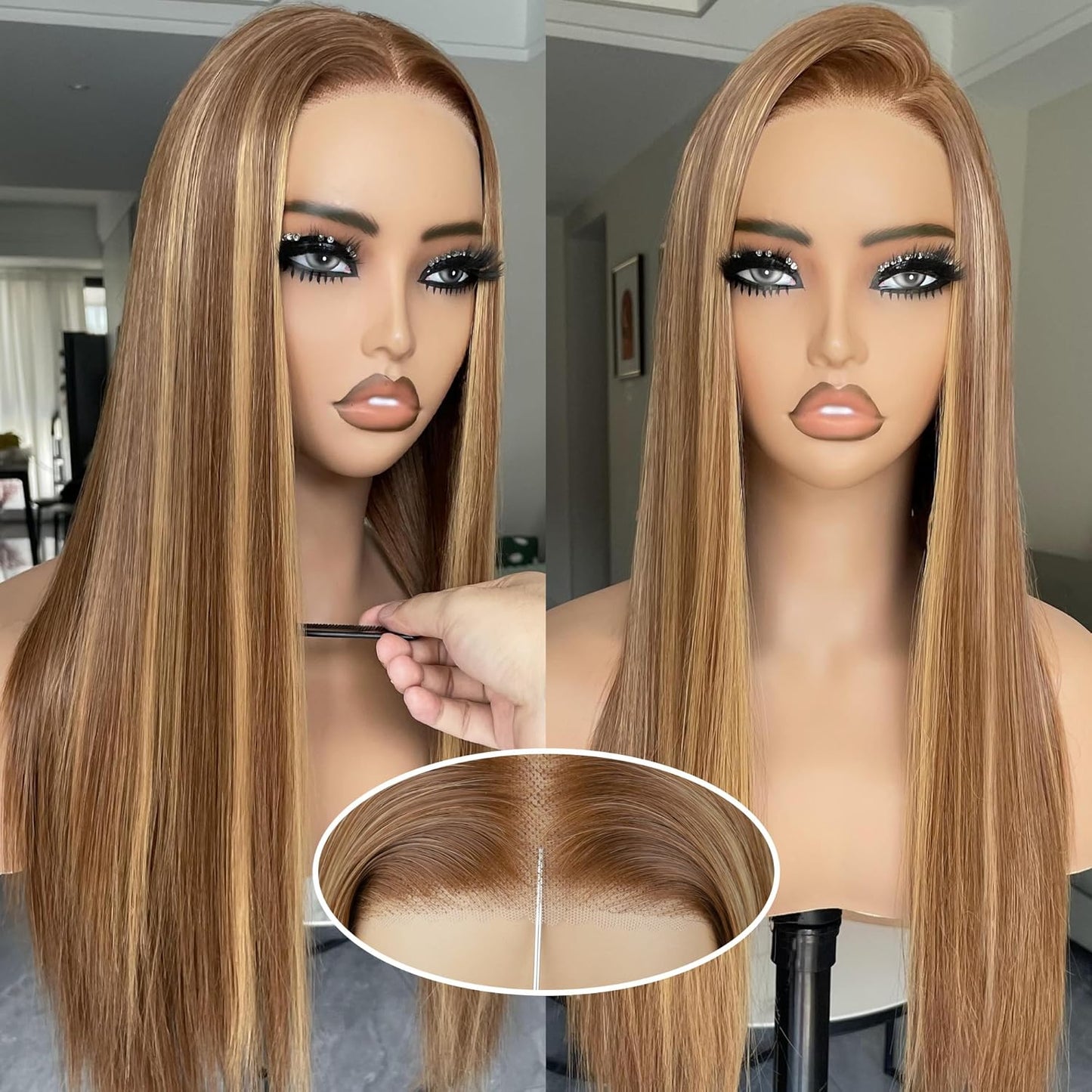 Honey Blonde Pre Cut 6x4.5 Synthetic Lace Front