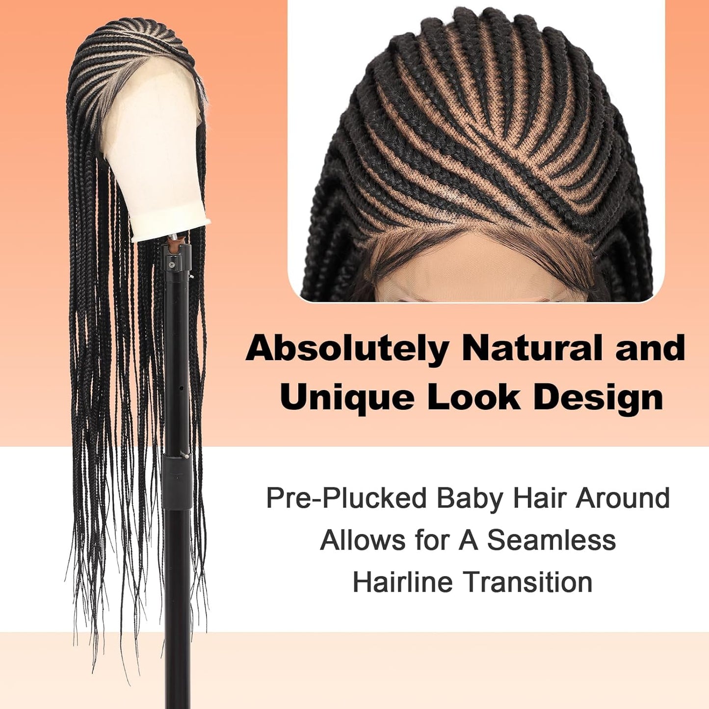 Cornrow Braided Wig with Baby Hair