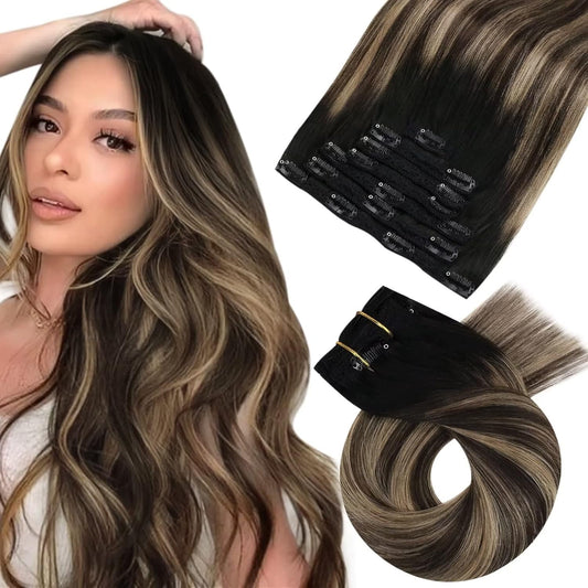 Real Human Hair 120g 7pcs Extensions